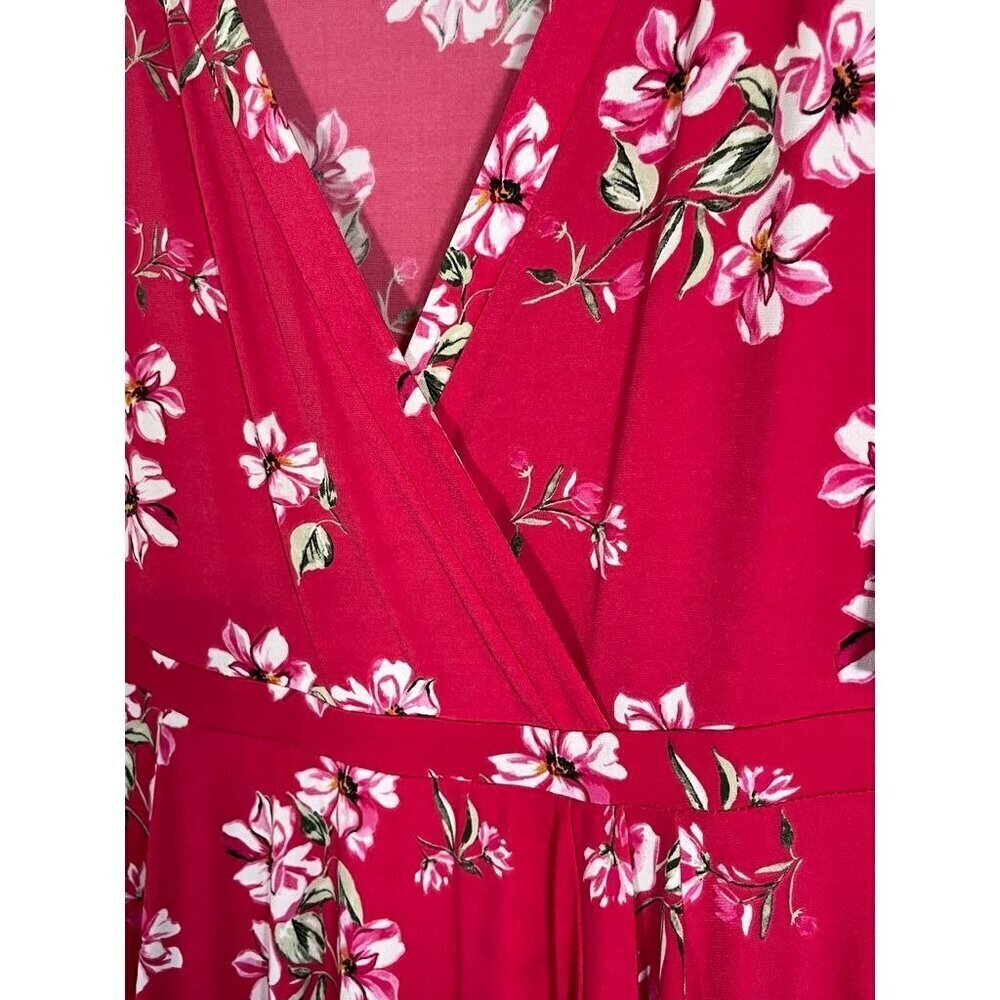 Torrid Dress 1X Pink Floral Midi Feminine Retro Western Boho Classic Tropical - Picture 6 of 14